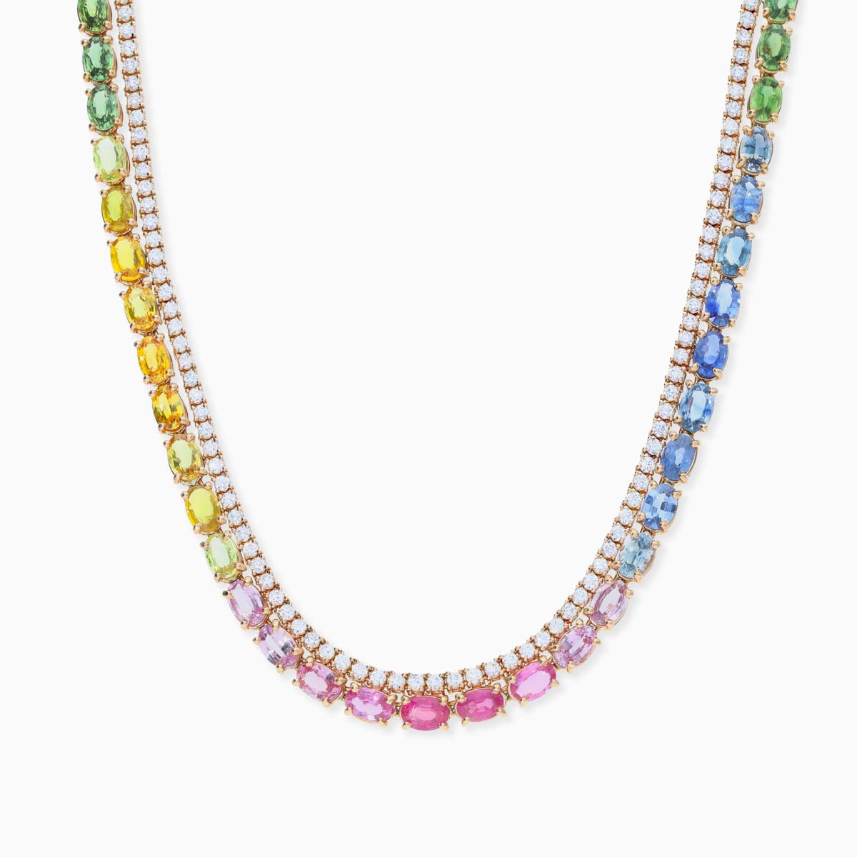 Collar de zafiros multicolor y diamantes RABAT Rainbow