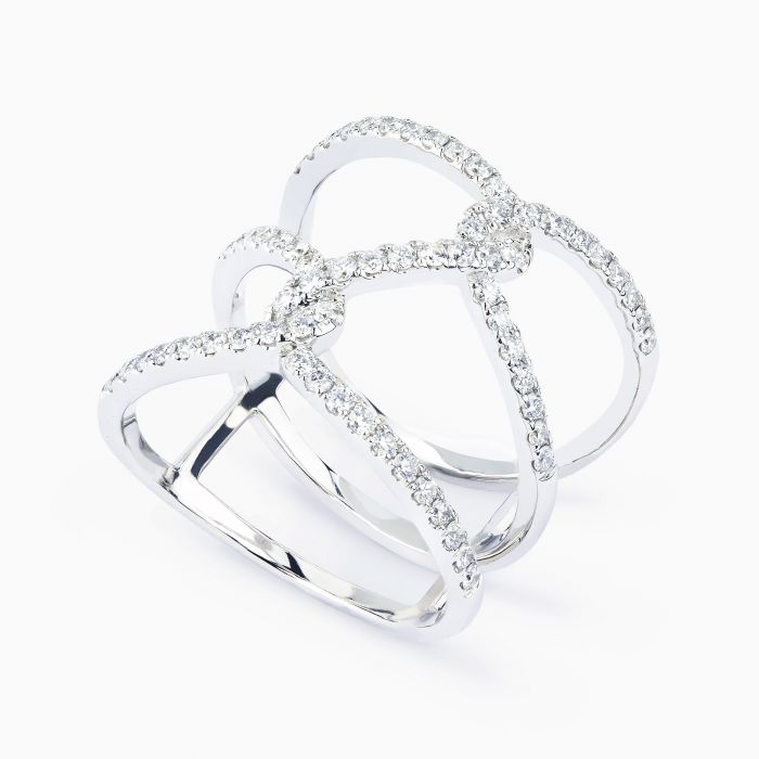 Anillo cruzado de Diamantes