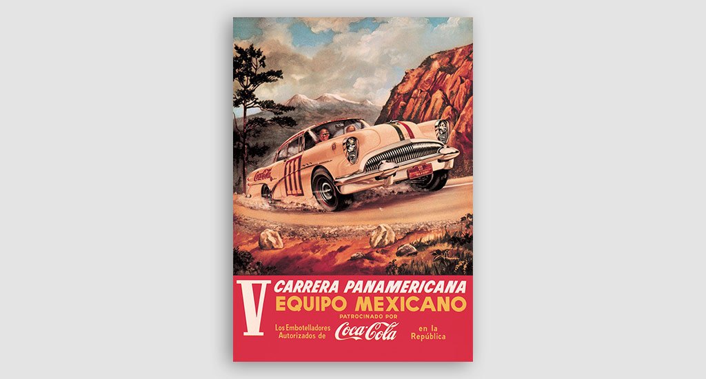 Cartel tipo poster de la Carrera Panamericana de automóviles