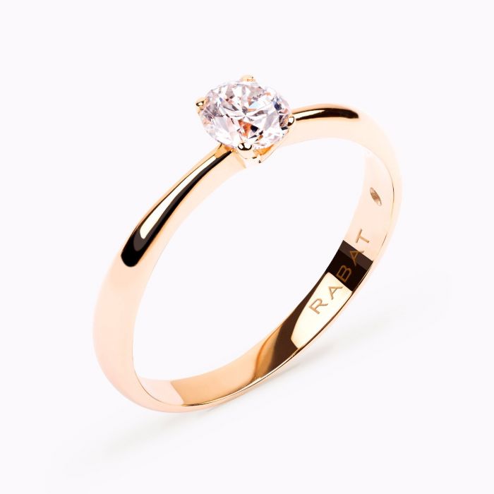 reservorio lluvia Recientemente Anillo solitario Rabat Always U de oro rosa con diamante central | Joyería  RABAT | P008318080