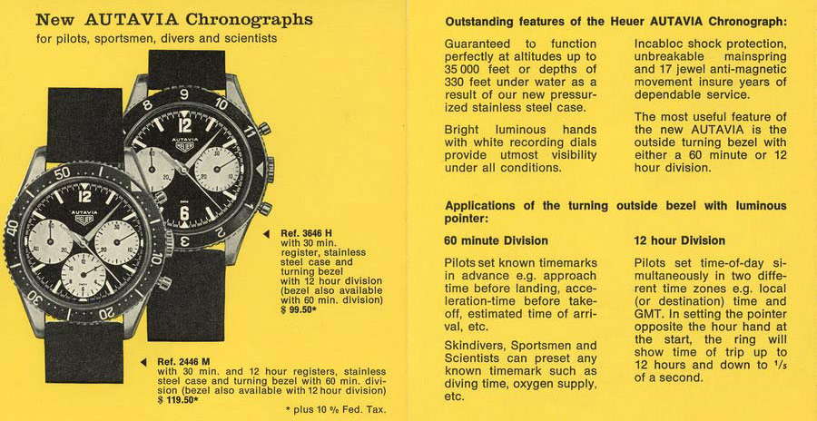 Anuncio vintage del reloj Heuer Autavia
