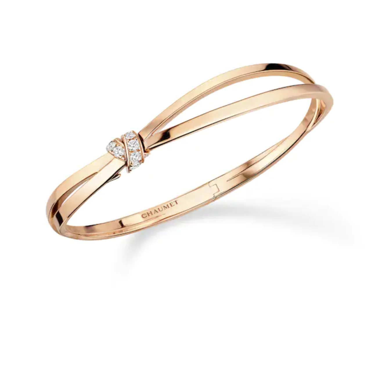 Brazalete CHAUMET Liens Séduction de oro rosa con brillantes blancos