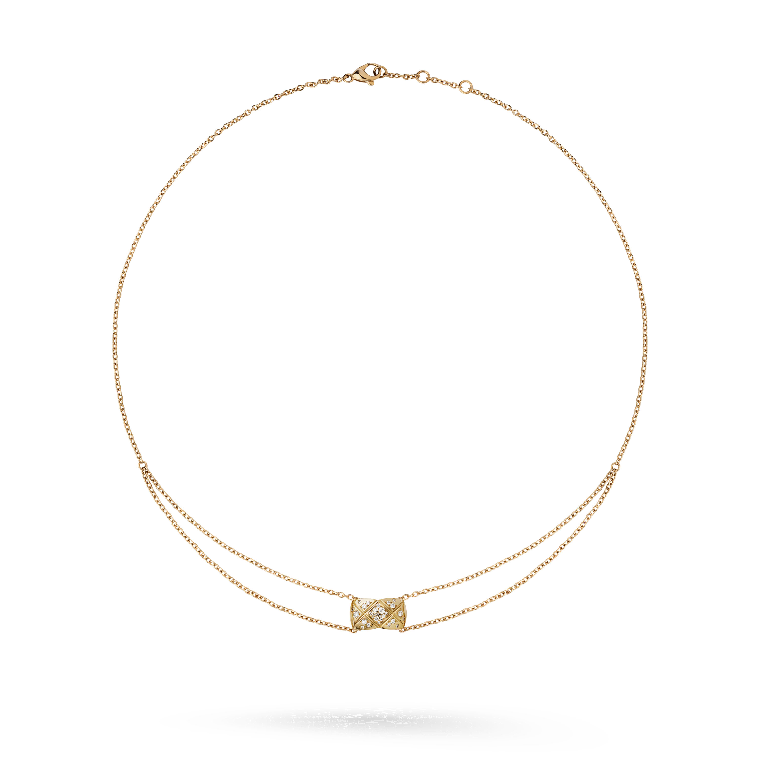 Collar CHANEL Coco Crush de oro beige con diamantes