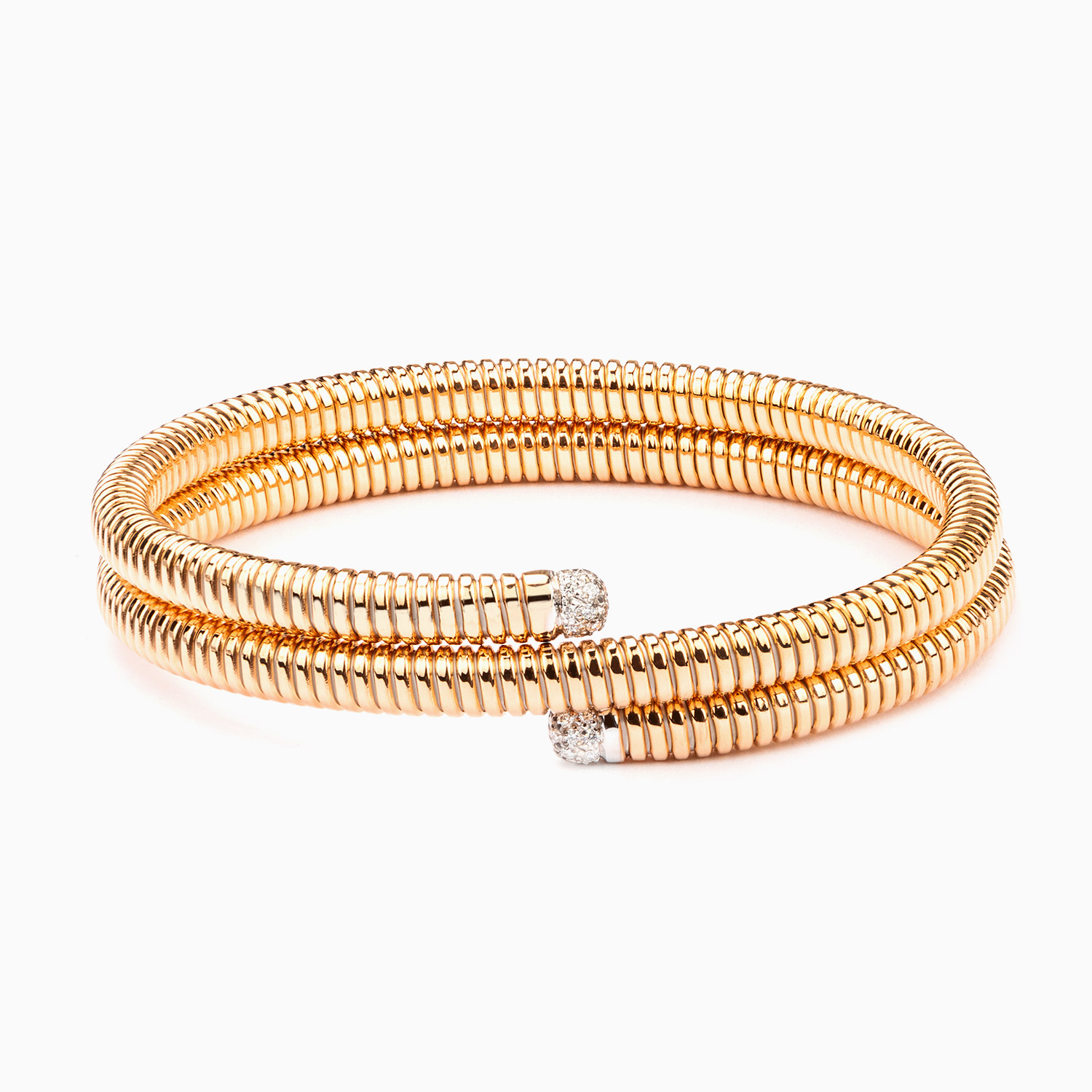 Pulsera RABAT en espiral tubogas de oro rosa y diamantes