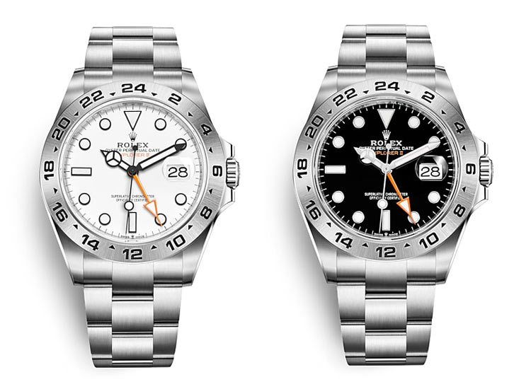 Rolex Explorer II con esfera blanca y esfera negra