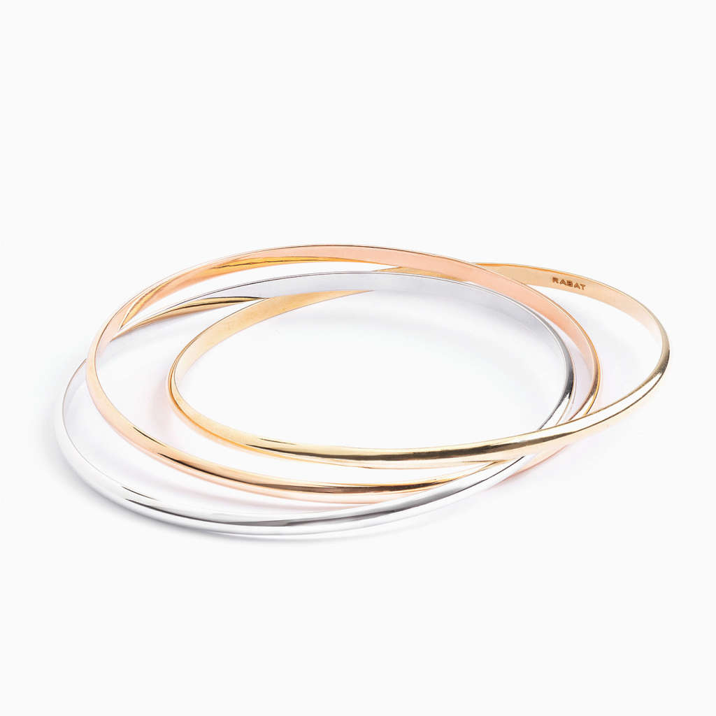 Pulseras RABAT esclavas de oro amarillo, rosa y blanco