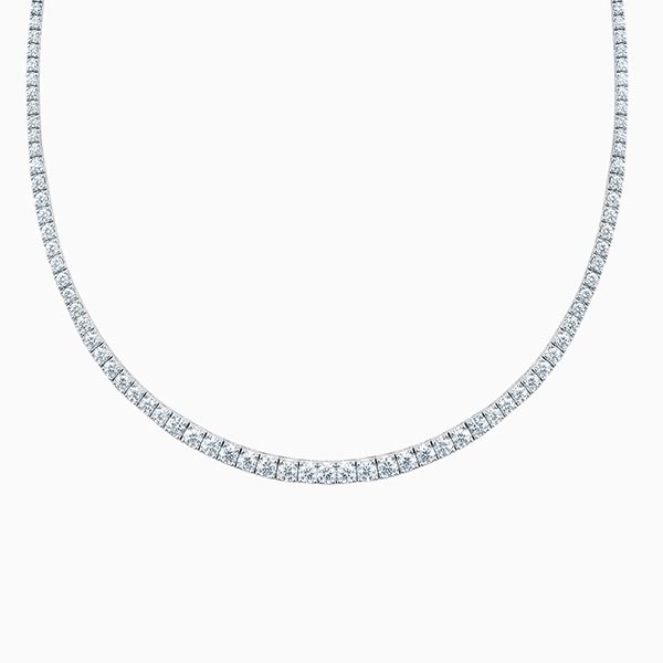 Collar RABAT de oro blanco con riviere de brillantes blancos en degradé