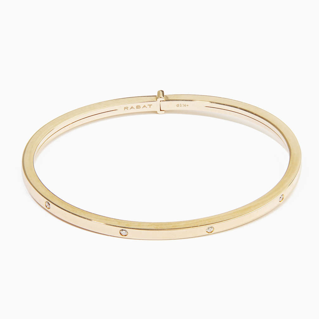 Pulsera esclava RABAT de oro rosa con brillantes blancos.