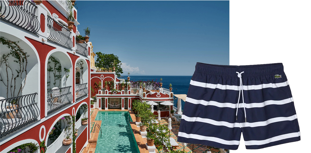Hotel Le Sireneuse y bañador de hombre Lacoste