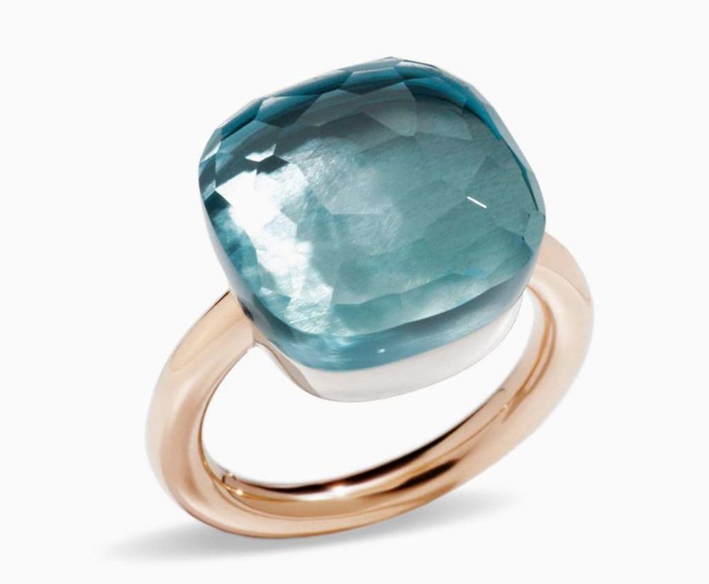 Anillo Nudo assoluto con topacio azul de pomellato