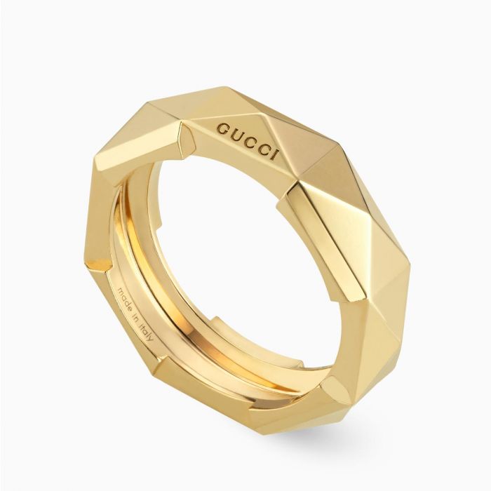 Anillo GUCCI Link to Love de oro amarillo 18k con tachuelas