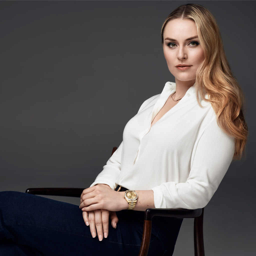Lindsey Vonn testimonal de Rolex Oyster Perpetual Day-Date