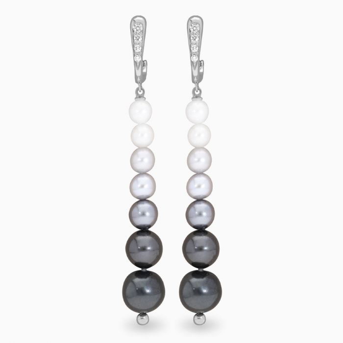 Pendientes de perlas con diamantes