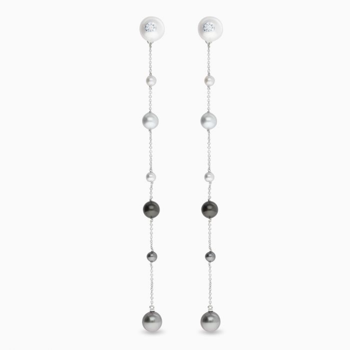 Pendientes de perlas y diamantes