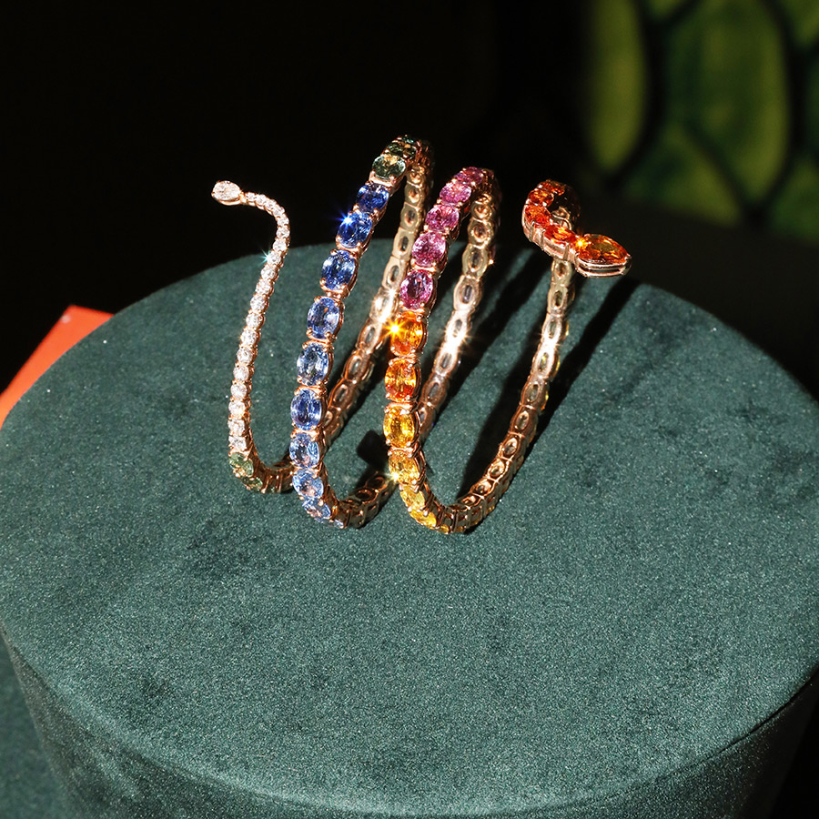 Pulsera en forma de serpiente RABAT Diamond Rainbow