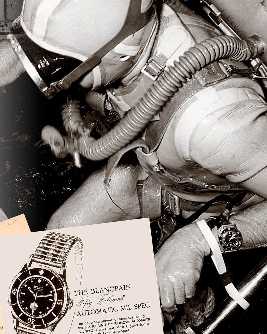 el legendario equipo de
buzos de Jacques-Yves Cousteau llevó relojes Fifty Fathoms
de Blancpain durante el rodaje de la película galardonada
El mundo silencioso.