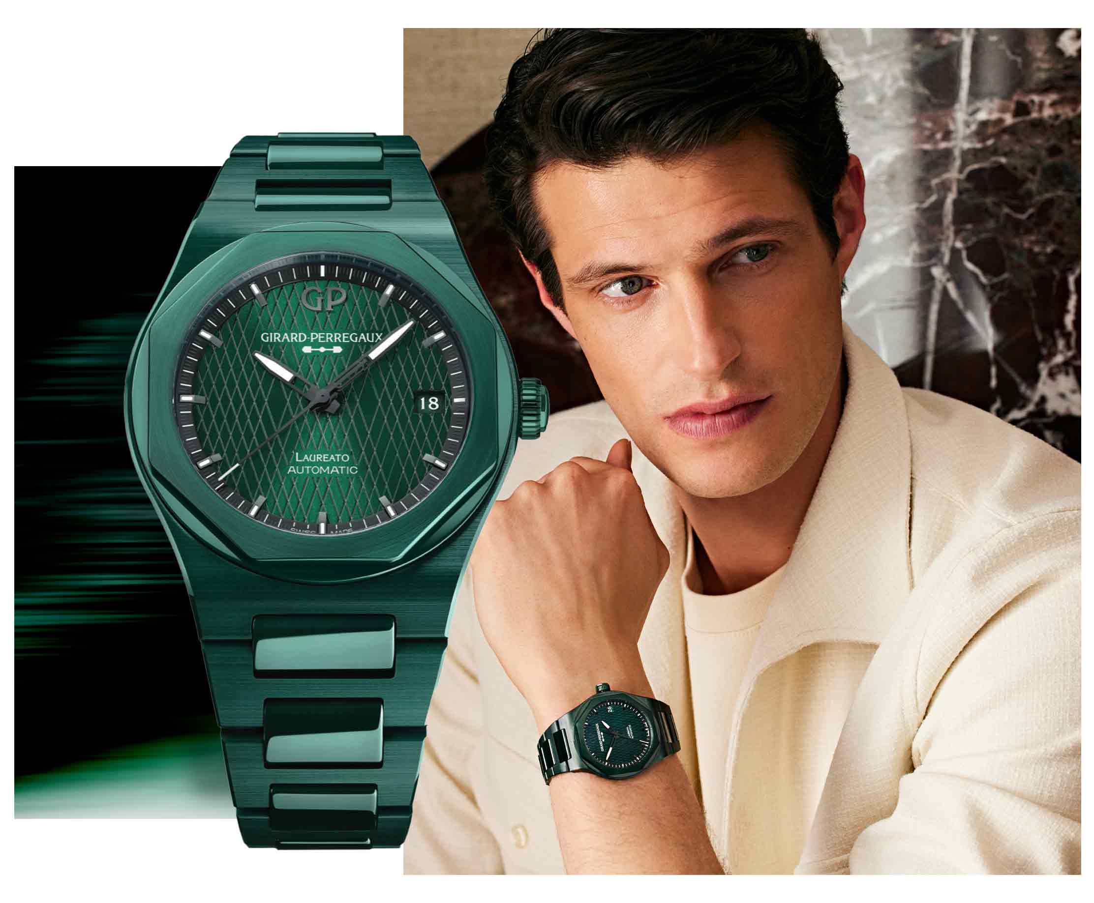 Reloj Girard-Perregaux Laureato 42 mm Green Ceramic Aston Martin Edition