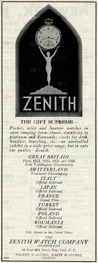 Zenith era el proveedor oficial de relojes de las principales empresas de ferrocarriles de Europa