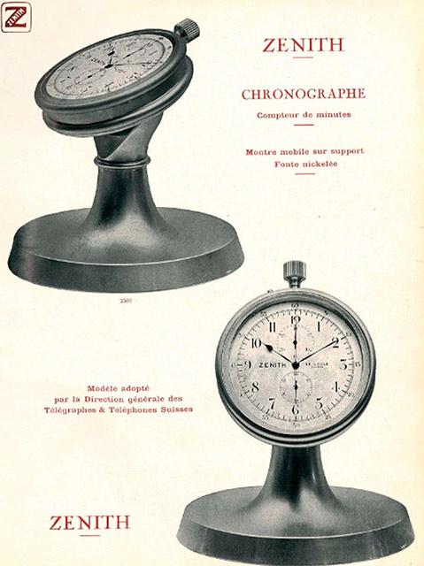 Publicidad de los cronógrafos de Zenith