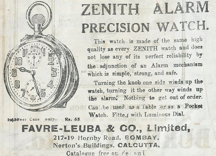 Publicidad del reloj-despertador disponible en venta de Calcuta