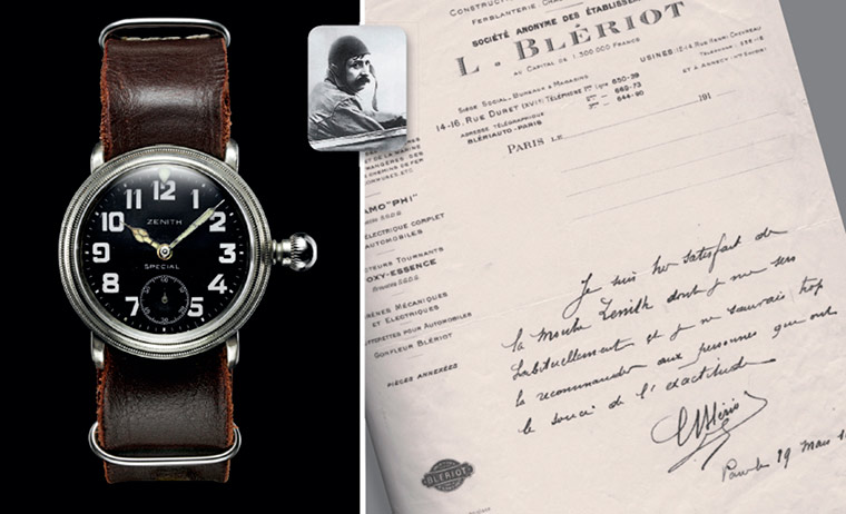 Carta de Louis Blériot agradeciendo el buen hacer del reloj Zenith