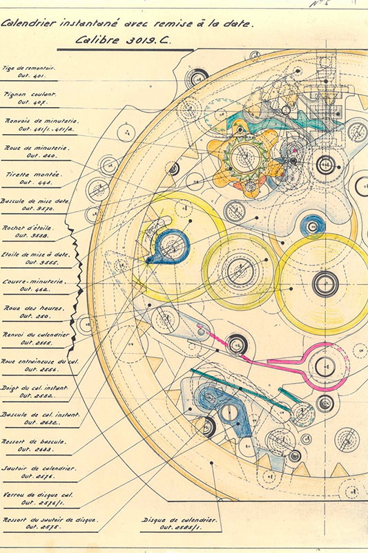 Esquema del calibre 3019.C de Zenith