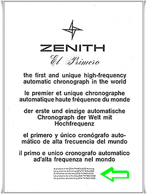 Comercialización de relojes Zenith junto a Movado