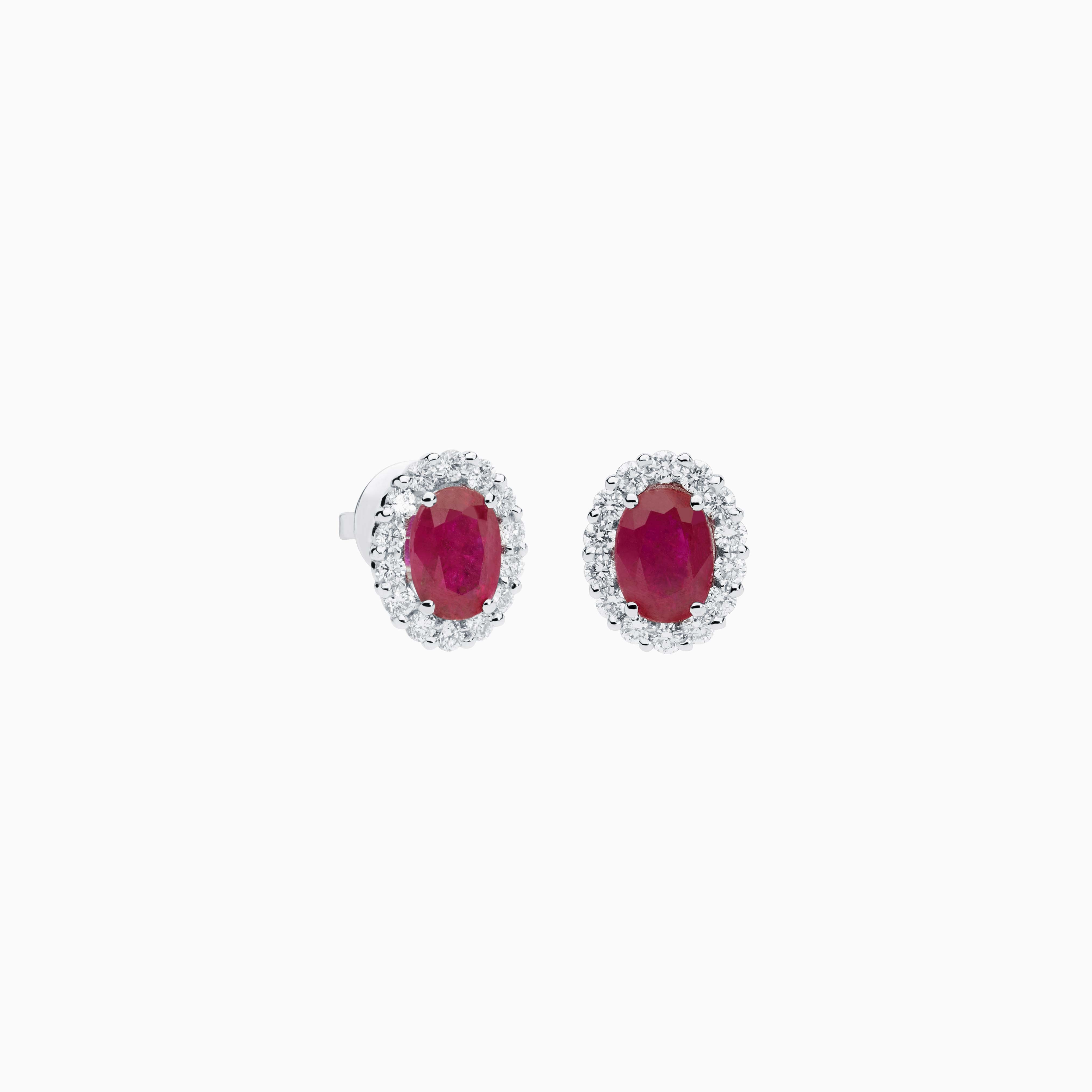 Pendientes RABAT Precious Stones de oro blanco con rubíes y diamantes