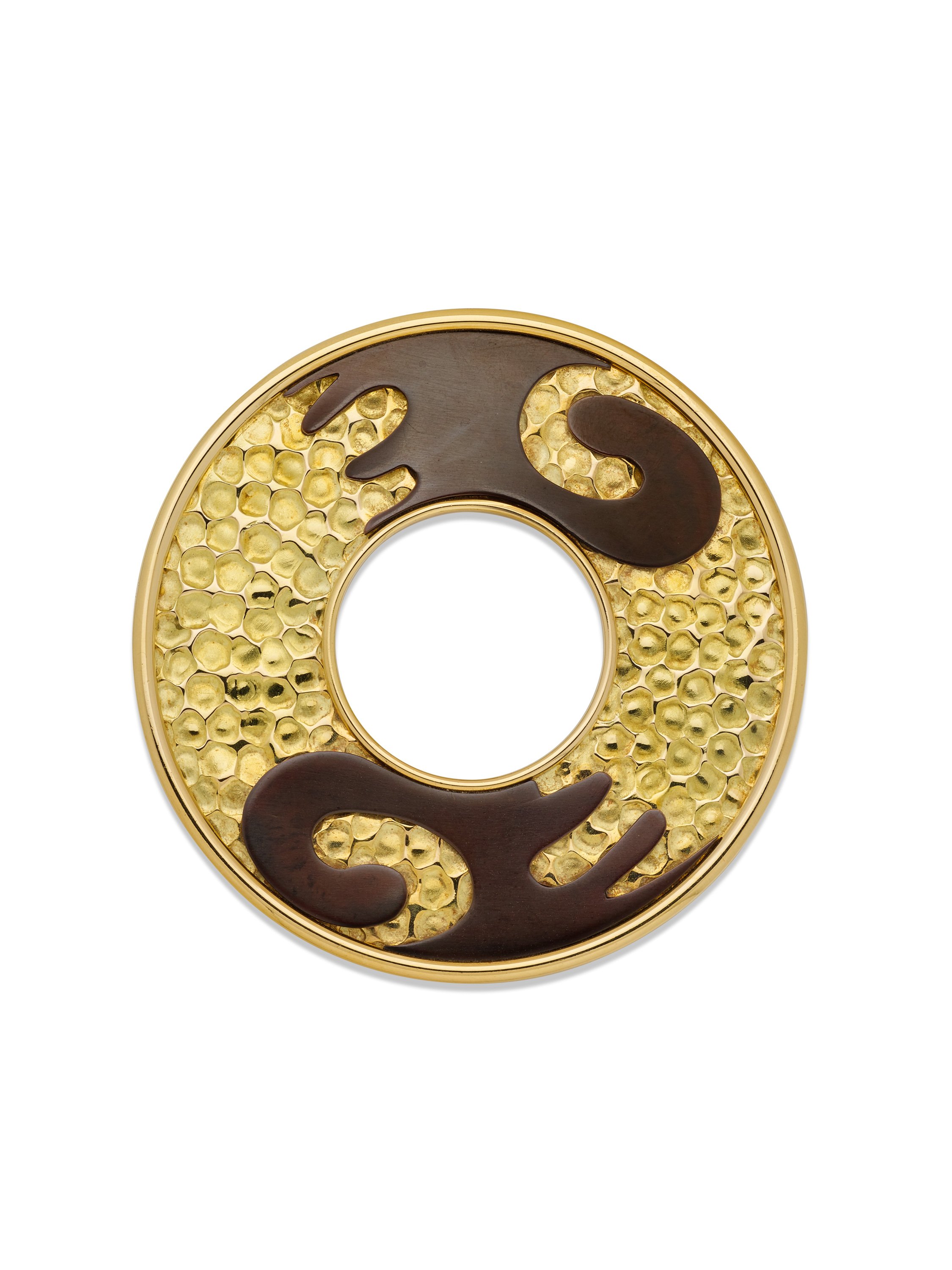 Colgante en oro martillado y bronce, Chaumet, 1977