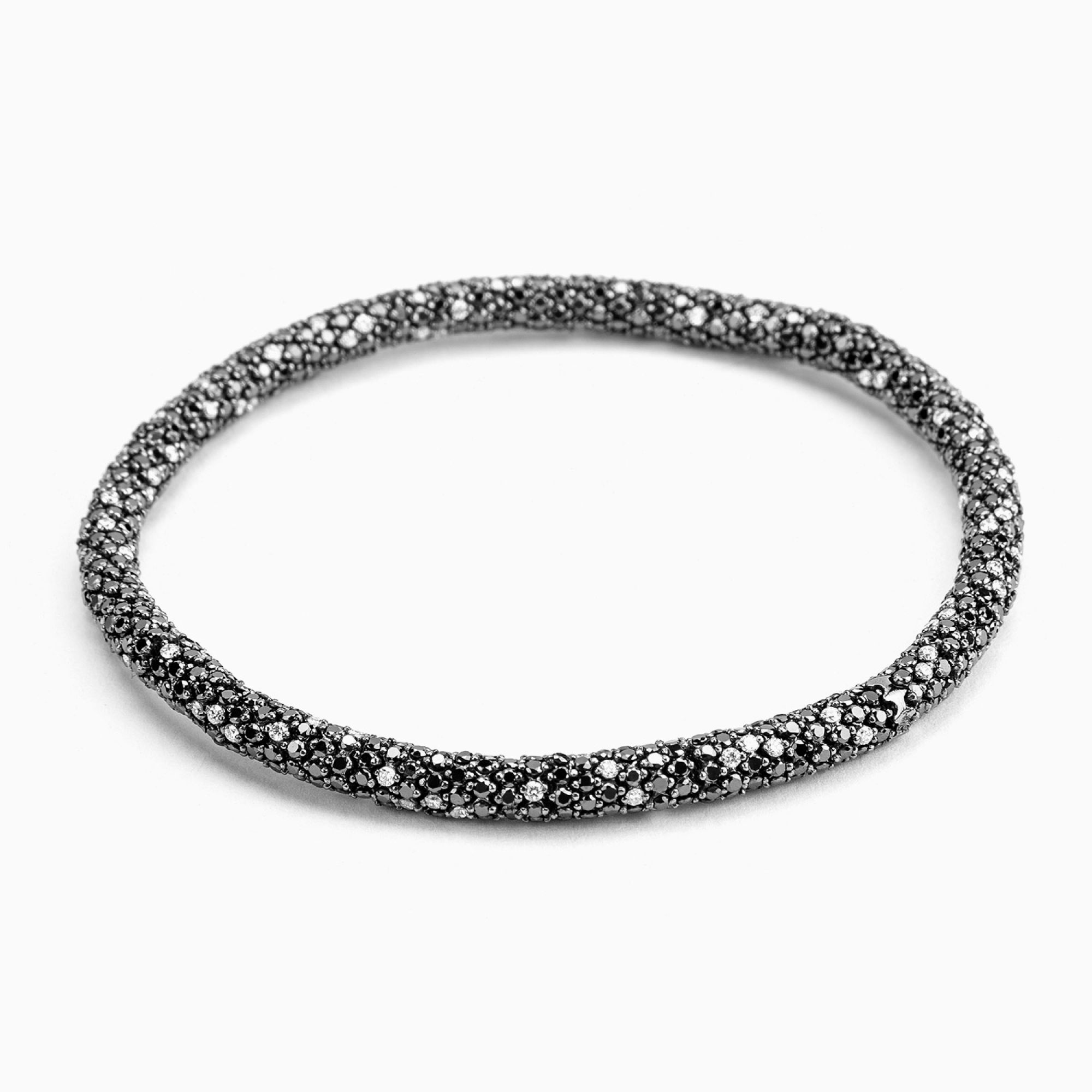 Pulsera elástica de diamantes y oro blanco de RABAT