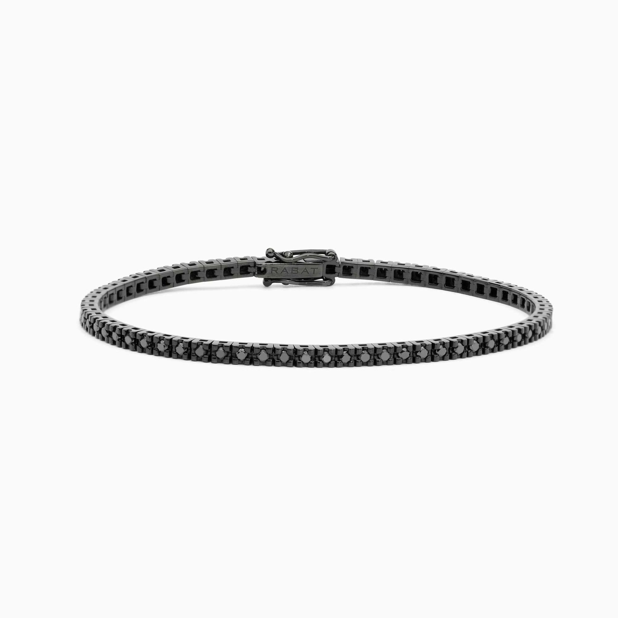 Pulsera riviére de oro blanco con rodio negro con diamantes negros