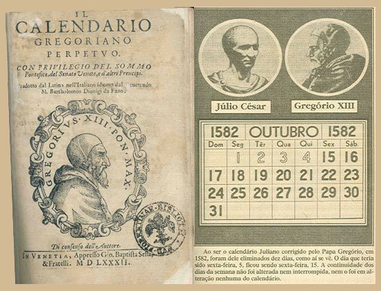 Detalle cambio calendario gregoriano en 1582