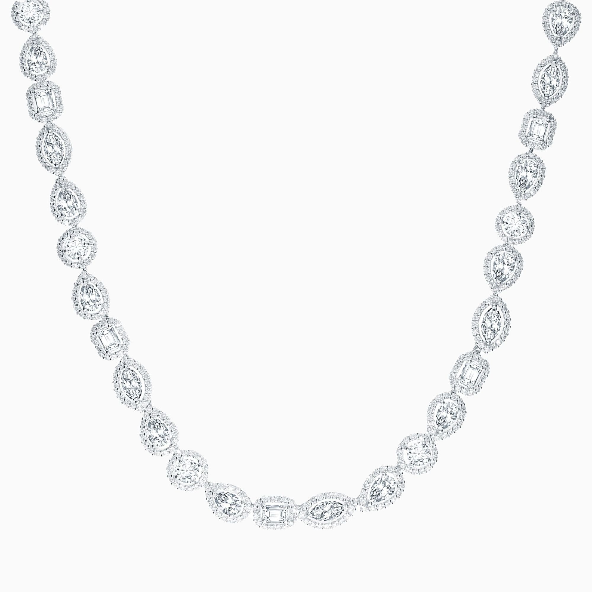 Collar de oro blanco con diamantes multitalla | RABAT Diamonds