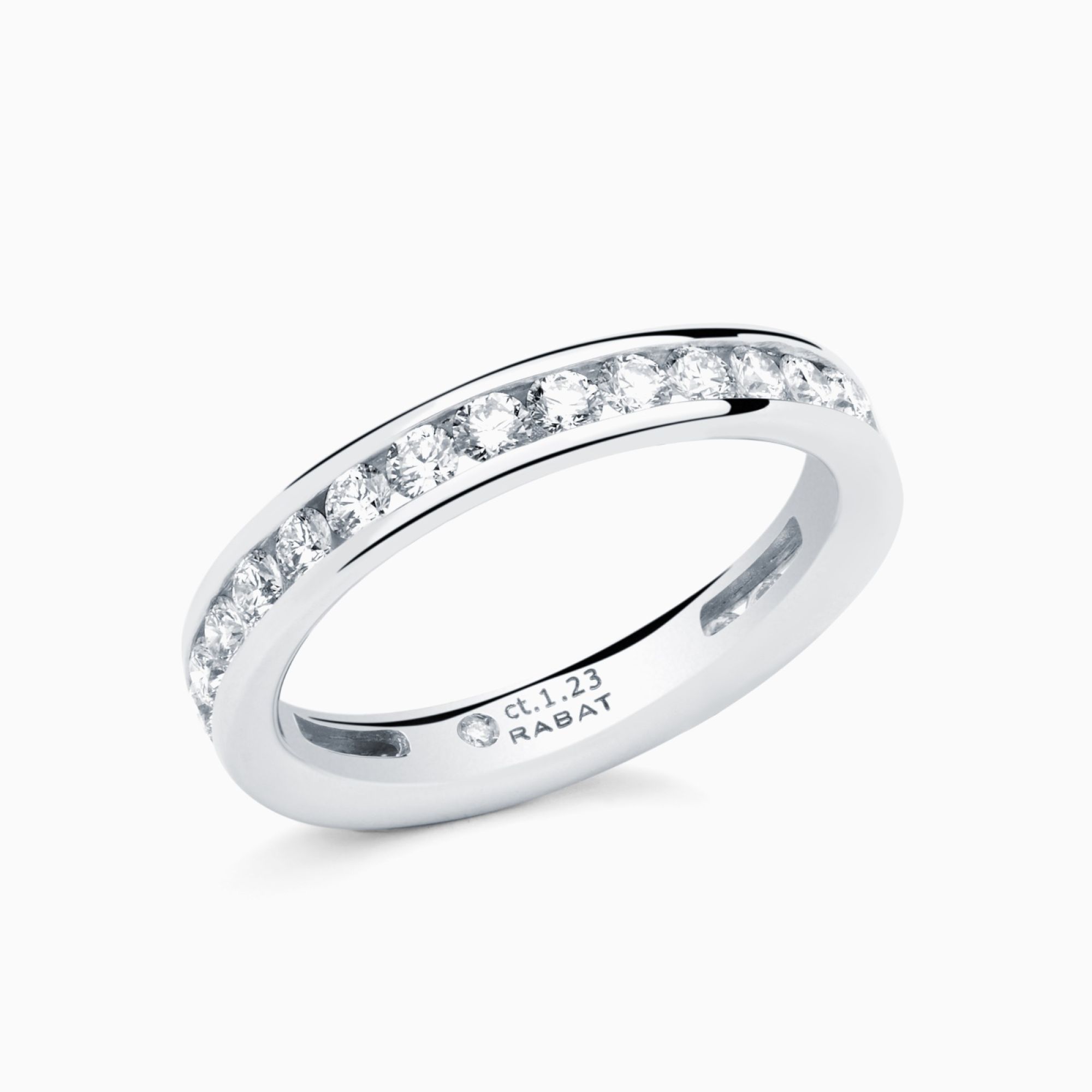 Anillo alianza de compromiso de oro blanco con diamantes | RABAT Bridge of Love