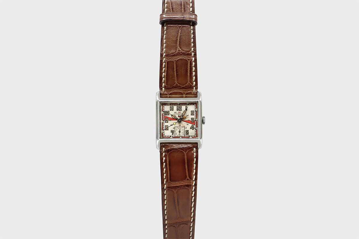 Reloj de pulsera de Longines de 1925 con doble aguja horaria