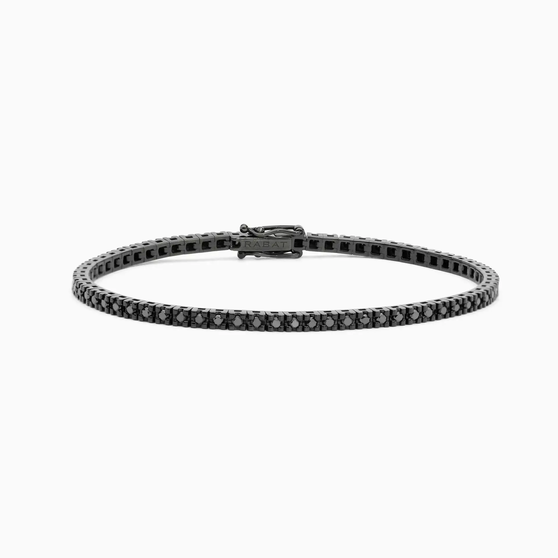 Pulsera riviere de oro rodio negro con diamantes negros RABAT Black u0026amp; White
