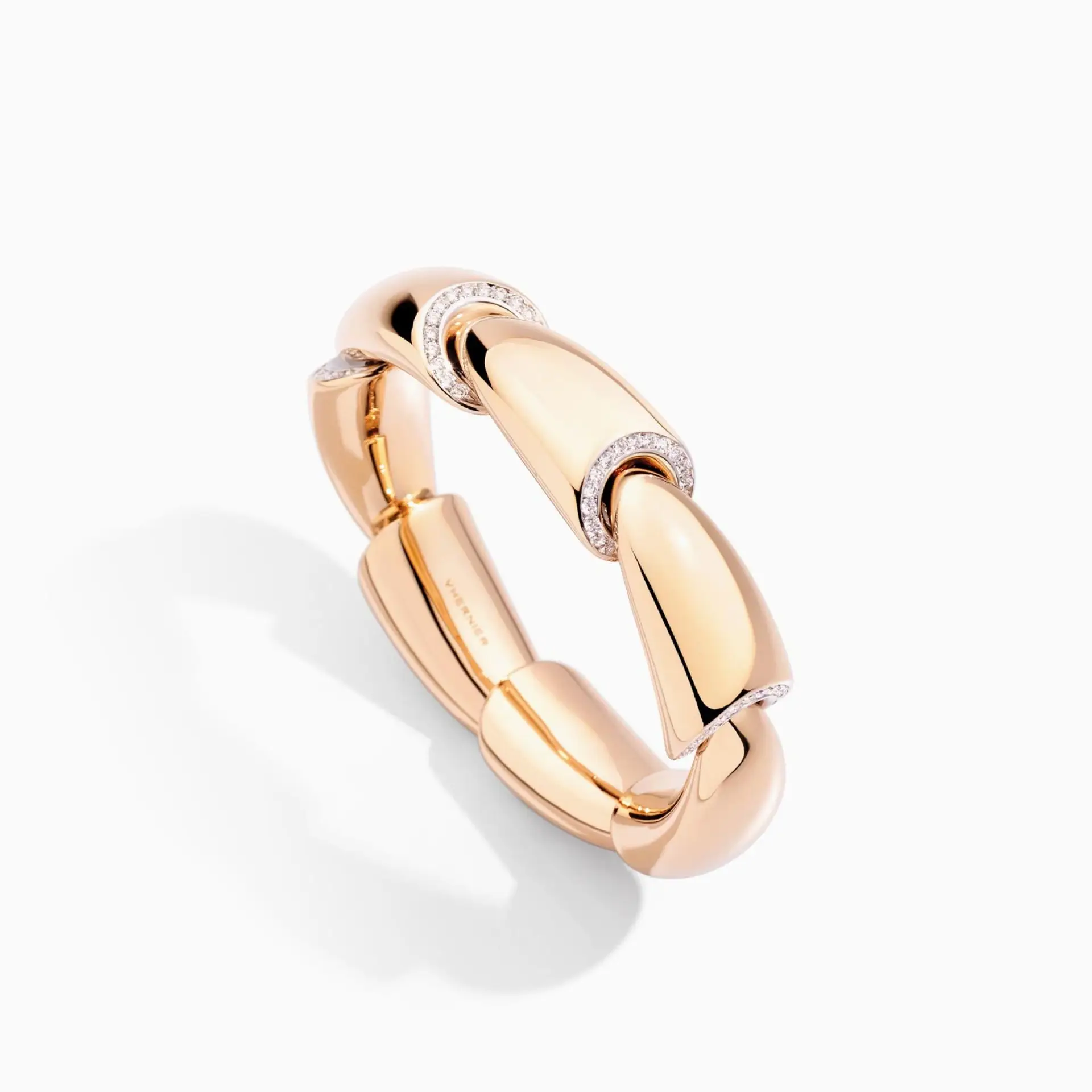 Pulsera Vhernier Calla de oro rosa con diamantes