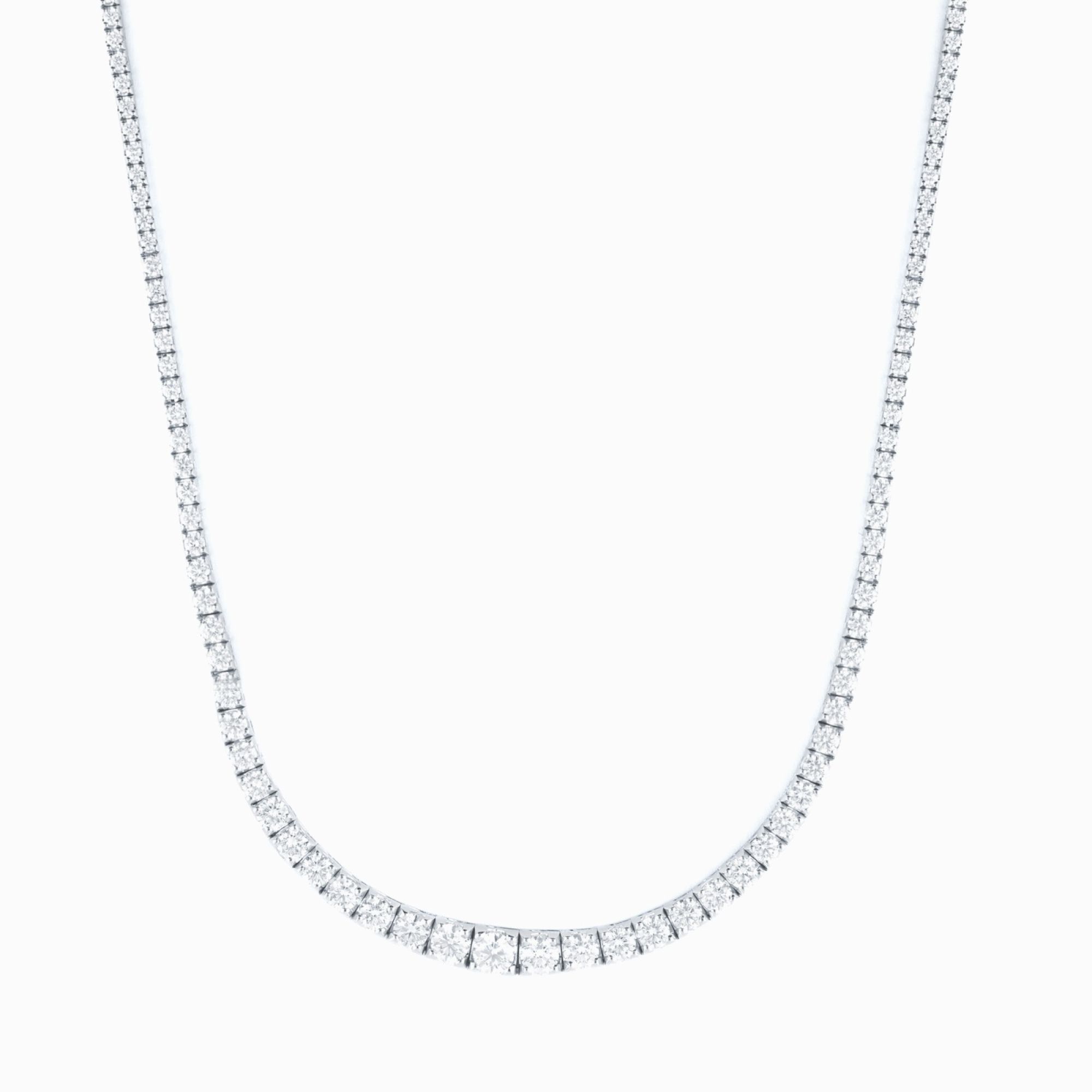 Collar rivière de oro blanco con diamantes en degradé