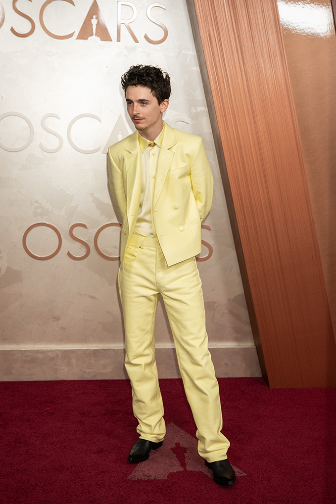 Timothée Chalamet en la gala de los Oscar de 2025