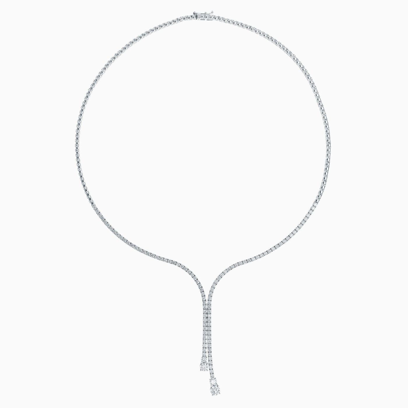 Collar corbata de oro blanco con diamantes