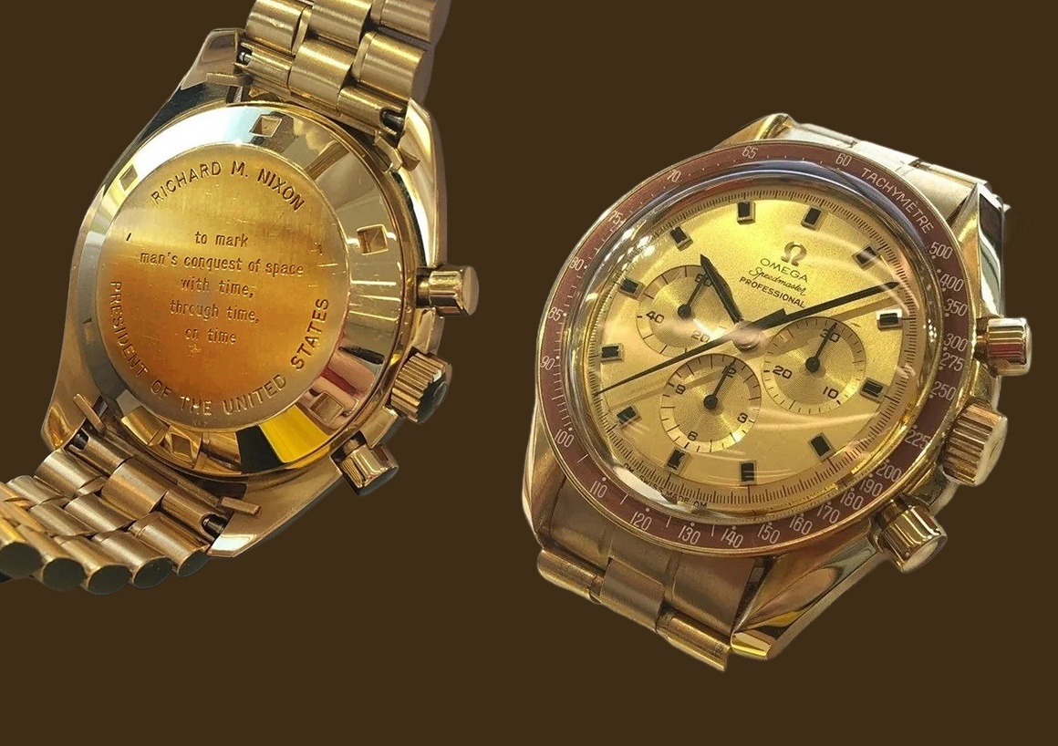 Reloj Omega Speedmaster Moon de oro referencia BA 145.022 de Richard Nixon en Joyería RABAT