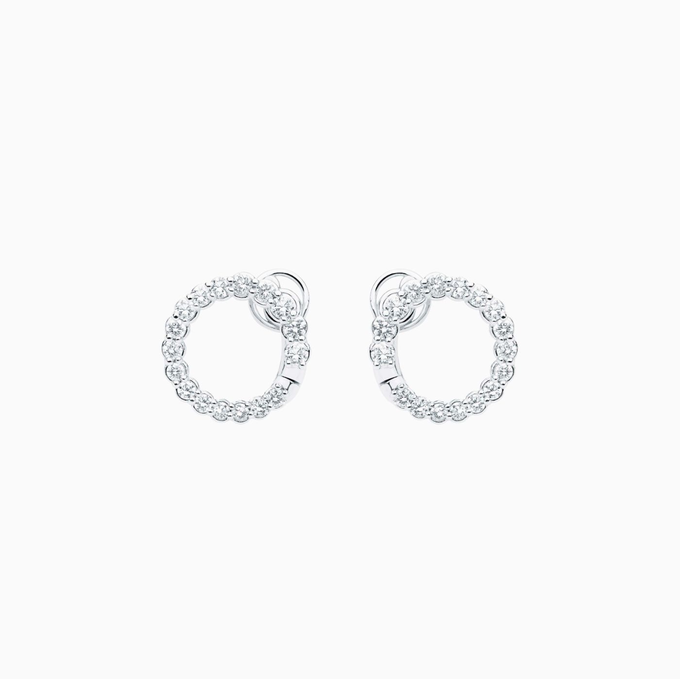 Pendientes de aro de oro blanco con diamantes