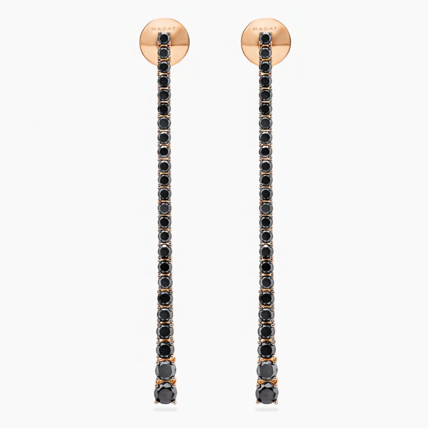Pendientes rivière de oro rosa con diamantes negros