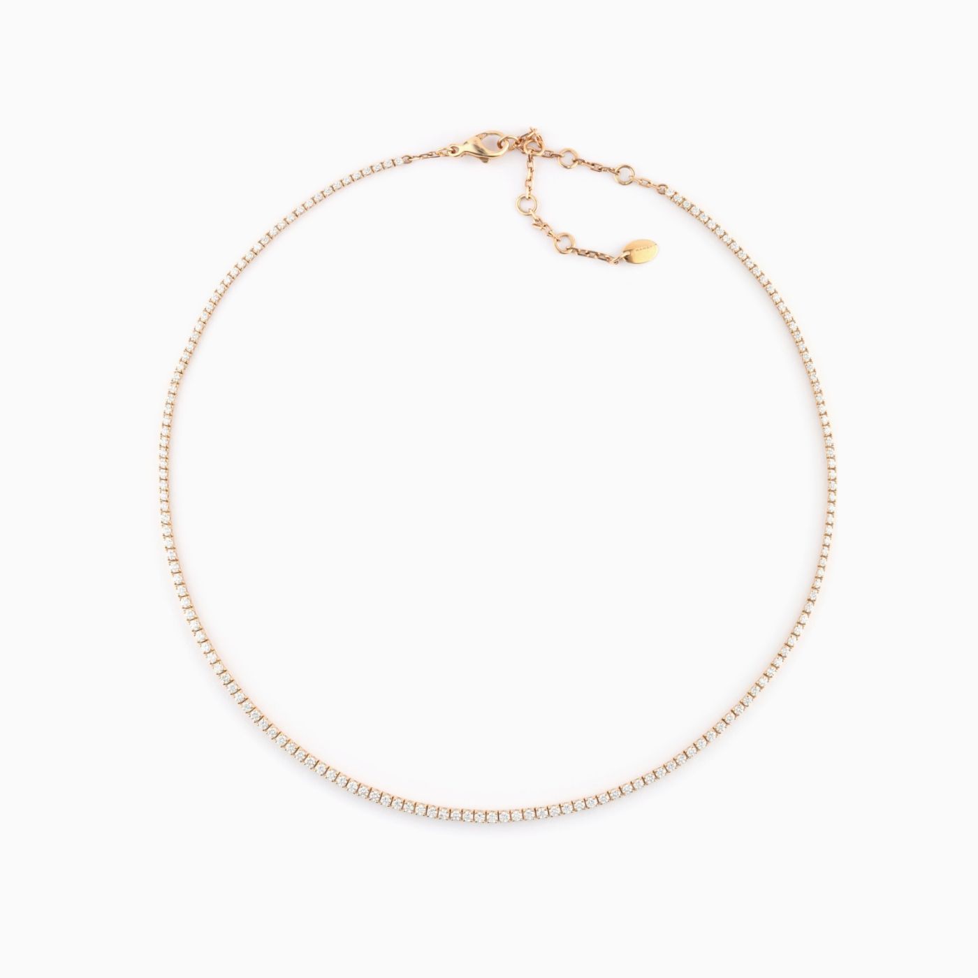 Collar rivière de oro rosa con diamantes