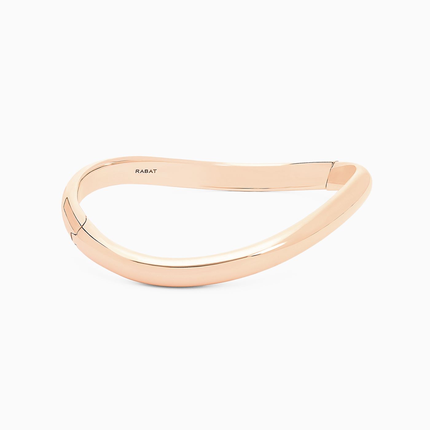 Pulsera rígida ondulada de oro rosa