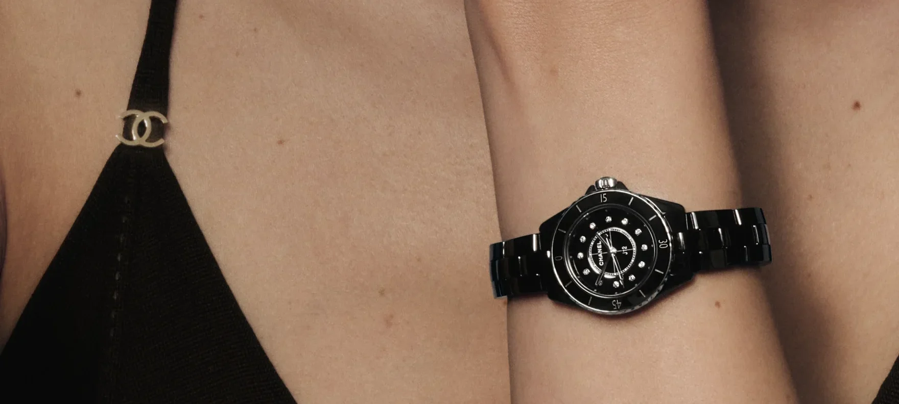 Reloj CHANEL J12 12 índices de diamantes, negro en Joyería RABAT