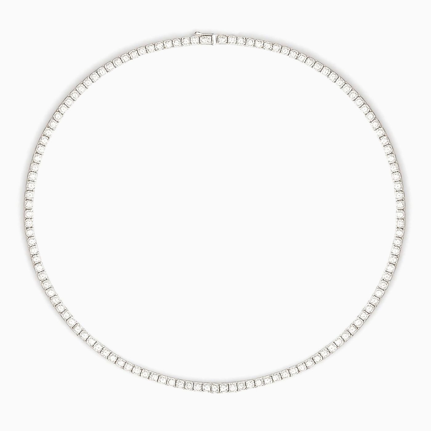 Collar rivière de oro blanco con diamantes en degradé