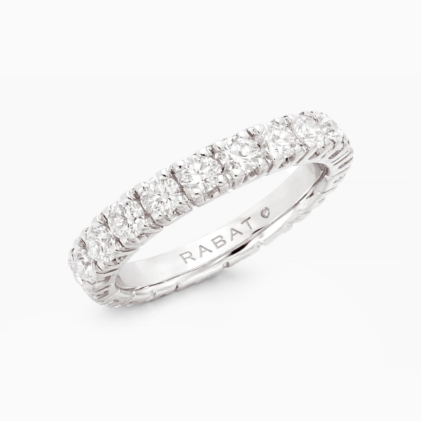 Anillo alianza de compromiso de oro blanco con diamantes