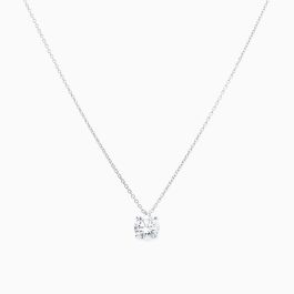 Colgante solitario de oro blanco con diamante central