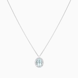 Collar de aguamarinas de oro blanco con diamantes